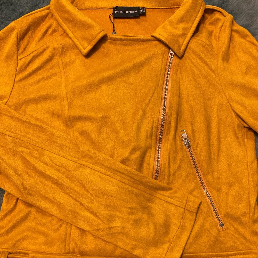 Faux suede bike jacket